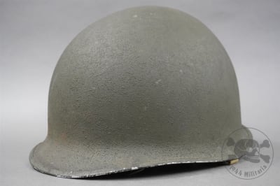 Original US WWII M1 Front Seam Fixed Bale Helmet With Mine Safety Liner