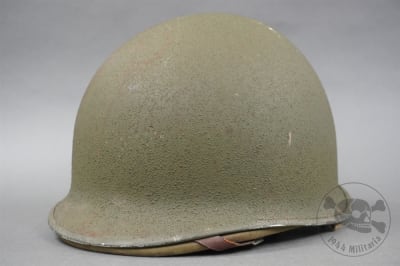 Original US WWII M1 Helmet Fixed Bale Helmet With Early Hawley Liner