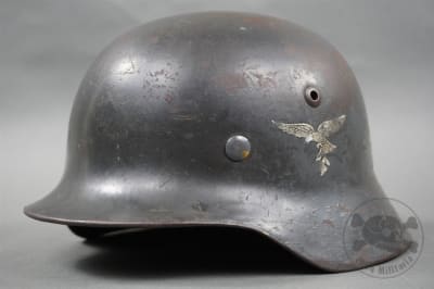 Original German WWII M35 Luftwaffe Double Decal Helmet ET62
