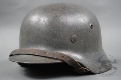 Original German WWII M35 Kriegsmarine Battleship Gray Camouflaged (Ex Single Decal) Helmet SE64