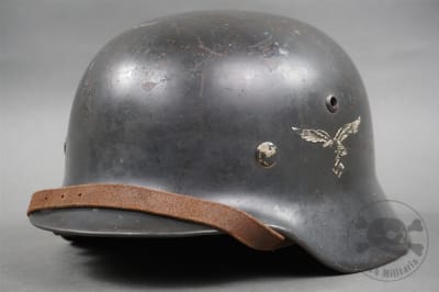 Original German WWII M35 Luftwaffe Double Decal Helmet SE64