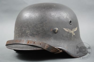 Original German WWII Luftwaffe M40 Single Decal Helmet SE64