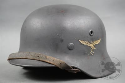 Original German WWII Luftwaffe M40 Single Decal Helmet Q66