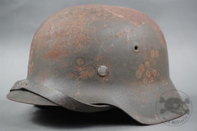 Original German WWII Heer/Waffen SS No Decal M42 Helmet ef64