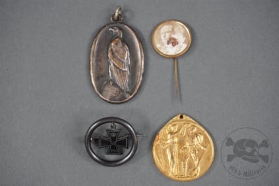 Original Imperial German Patriotic Medal & Pin Grouping