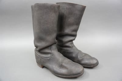 Original German WWII Enlisted Mans Leather Jackboots (Marschstiefel)