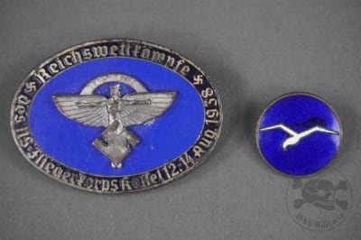 Original German WWII National Socialist Flyers Corps (NSFK) Badge Grouping