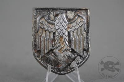 Original German WWII Heer Tropical Pith Helmet Shield Marked