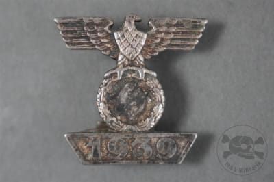 Original German WWII 1939 Spange to the 1914 Iron Cross 2nd Class Ribbon Unmarked By Ziemer & SÃ¶hne