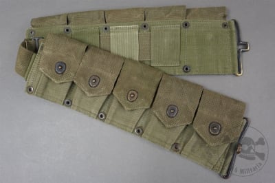 Original US Korean War M1923 M1 Garand Cartridge Belt Marked JQMD And Dated 1950 Or 53