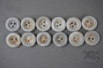 Original German WWII Aluminum Ground Dug 3-Hole Dish Buttons for Zeltbahns & Equipment