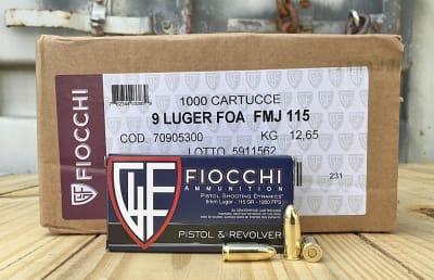 FIOCCHI 9MM LUGER 115GR FMJ 1000RD CASE
