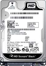 WESTERN DIGITAL WD800BJKT SCORPIO BLACK 80GB 7200RPM SATA-II 16MB CACHE 9.5MM 2.5INCH HARD DISK DRIVE. REFURBISHED. IN STOCK.