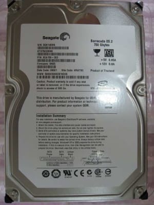 SEAGATE BARRACUDA ST3750330NS 750GB 7200RPM 32MB BUFFER 3.5 INCH LOW PROFILE SATA HARD DISK DRIVE. REFURBISHED. IN STOCK.
