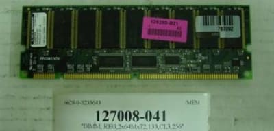 HP 127008-041 1GB 133MHZ PC133 CL3 ECC REGISTERED SDRAM DIMM GENUINE HP MEMORY FOR HP PROLIANT SERVER DL360 DL380 ML350 ML370 G2. BULK. IN STOCK.