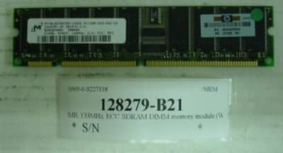 HP 128279-B21 512MB 133MHZ PC133 CL3 ECC REGISTERED SDRAM DIMM GENUINE HP MEMORY FOR HP PROLIANT SERVER DL380 DL360 DL320 ML330 ML370. BULK. IN STOCK.
