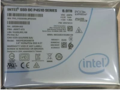 Intel SSDPE2KX080T8 P4510 8TB 2.5'' NVMe U.2 SSD. BULK. IN STOCK.