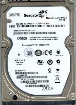 SEAGATE ST9500421AS MOMENTUS 500GB 7200RPM SATA-II 16MB BUFFER 2.5INCH INTERNAL NOTEBOOK DRIVE. REFURBISHED. IN STOCK.