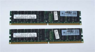 HP 408854-S21 8GB (2X4GB) 667MHZ PC2-5300 ECC REGISTERED DDR2 SDRAM DIMM GENUINE HP MEMORY KIT FOR HP PROLIANT SERVER DL185 G5 BL260C G5 DL785 G5. BULK. IN STOCK.