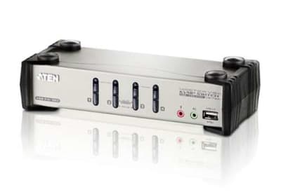 ATEN - 4-PORT USB KVMP SWITCH - 4 X 1 - 4 X HD-15 KEYBOARD/MOUSE/VIDEO (CS1734B). BULK. IN STOCK.