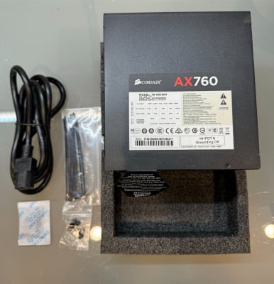 CORSAIR CP-9020045-NA AX760 80+ Platinum 760W Fully Modular PS w/ Power Cable .REFURBISHED. IN STOCK.