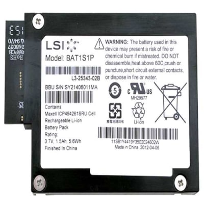 LSI LOGIC L3-25343-05C LSI-IBBU08 MEGARAID 3.7V 1.59AH 5.6WH BATTERY BACKUP UNIT FOR LSI 9260, 9261, AND 9280 SERIES CONTROLLERS. SYSTEM PULL. IN STOCK. (GROUND SHIP ONLY)