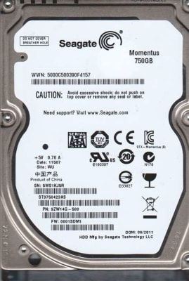 SEAGATE ST9750423AS MOMENTUS 750GB 5400RPM SATA-II 16MB BUFFER 2.5INCH NOTEBOOK DRIVE. REFURBISHED. IN STOCK.