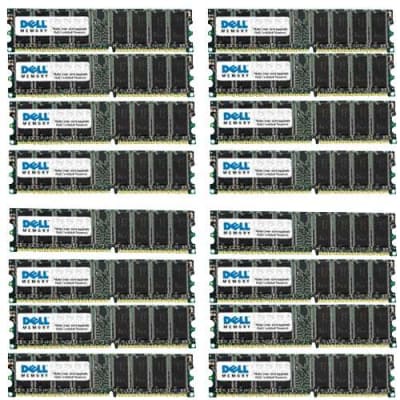 DELL - 16GB (16X1GB) 400MHZ PC-3200 184-PIN DDR ECC NON REGISTERED SDRAM DIMM GENUINE DELL MEMORY KIT (HF015). BULK. IN STOCK.