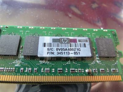HP 345113-851 1GB (1X1GB) 400MHZ PC2-3200 CL3 ECC REGISTERED DDR2 SDRAM DIMM MEMORY MODULE FOR HP PROLIANT SERVER DL380 G4 ML370 G4. BULK. IN STOCK.
