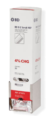 E-Z Scrubâ„¢ Surgical Scrub Brush/Sponge, 4% CHG, Red