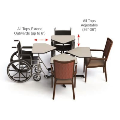4-Person Butterfly Wheelchair Accessible Table