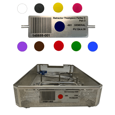 Laser Etched Instrument Tray Tags