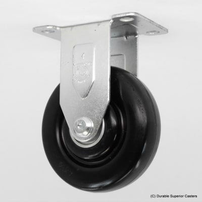 4"X1-1/4" HARD RUBBER RIGID CASTER