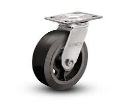 6" x 2" RUBBER ON IRON SWIVEL CASTER