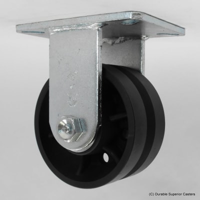 photo of 8"X3" V-GROOVE RIGID CASTER