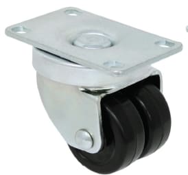 2" DUAL WHEEL BUSINESS MACHINE SWIVEL CASTER WITH PLATE
