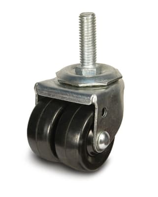 2" DUAL WHEEL BUSINESS MACHINE SWIVEL CASTER WITH THREADED STEM