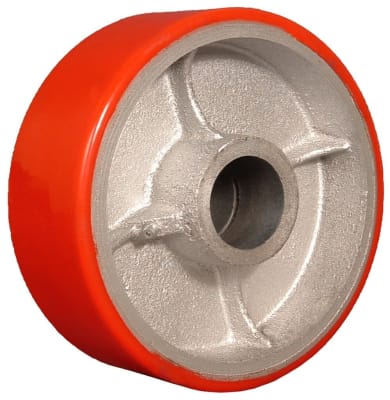 5"X2" POLYURETHANE ON IRON WHEEL WITH ROLLER BEAIRNG