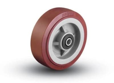 10"X2.5" POLY ON POLY WHEEL WITH ROLLER BEARINGS