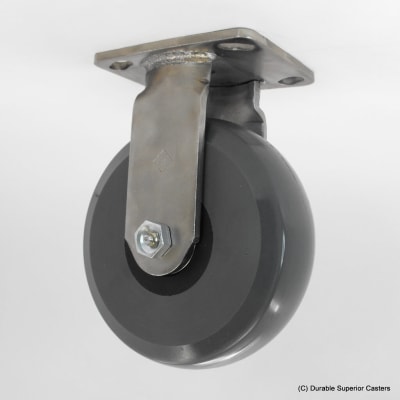 photo of 4" x 2" SOLID ELASTOMER STAINLESS STEEL RIGID CASTER