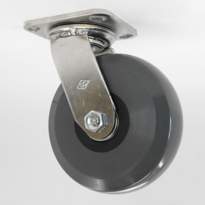 photo of 4" x 2" SOLID ELASTOMER STAINLESS STEEL SWIVEL CASTER