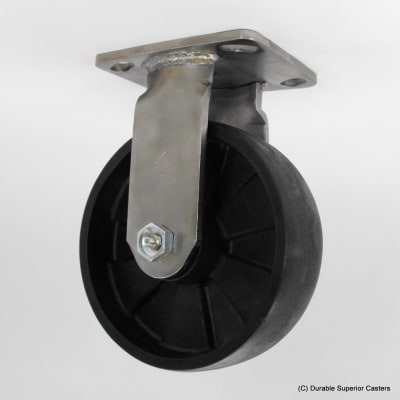 photo of 5" x 2" GLASS FILLED NYLON STAINLESS STEEL RIGID CASTER