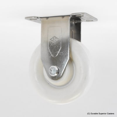 5"X1-1/4" WHITE NYLON STAINLESS STEEL RIGID  CASTER