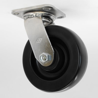 photo of 4" x 2" BLACK HARD PLASTIC STAINLESS STEEL SWIVEL CASTER