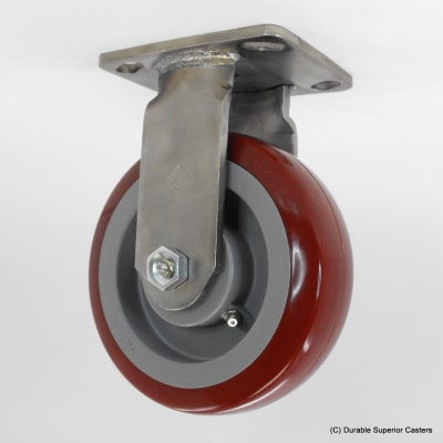 photo of 4"X2" POLY ON POLY STAINLESS STEEL  RIGID CASTER