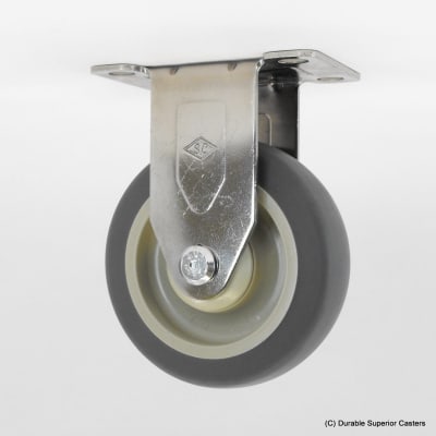 5"X1-1/4" THERMOPLASTIC RUBBER STAINLESS STEEL RIGID  CASTER