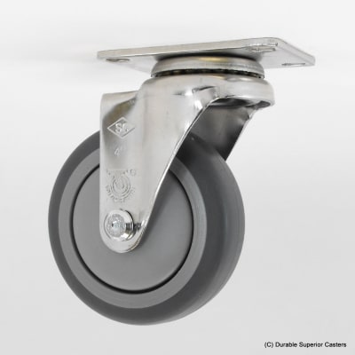 5"X1-1/4" THERMOPLASTIC RUBBER STAINLESS STEEL SWIVEL CASTER