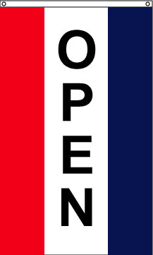 Commercial Open Vertical Flag