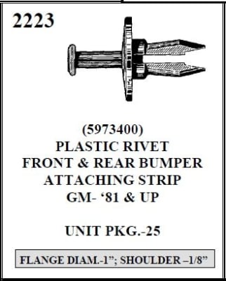 W-E 2223 BELT MOULDING CLIP, CADILLAC, ELDORADO, BAARITZ, REAR END, 79-91 AND UP