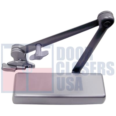 320G 5 in. x 2-1/4 in. Commercial Door Closer With Spring Cushion Arm and Hold Open Thumbturn Feature, Parallel Mount, Adjustable Spring Power Size 1-6, Aluminum Finish